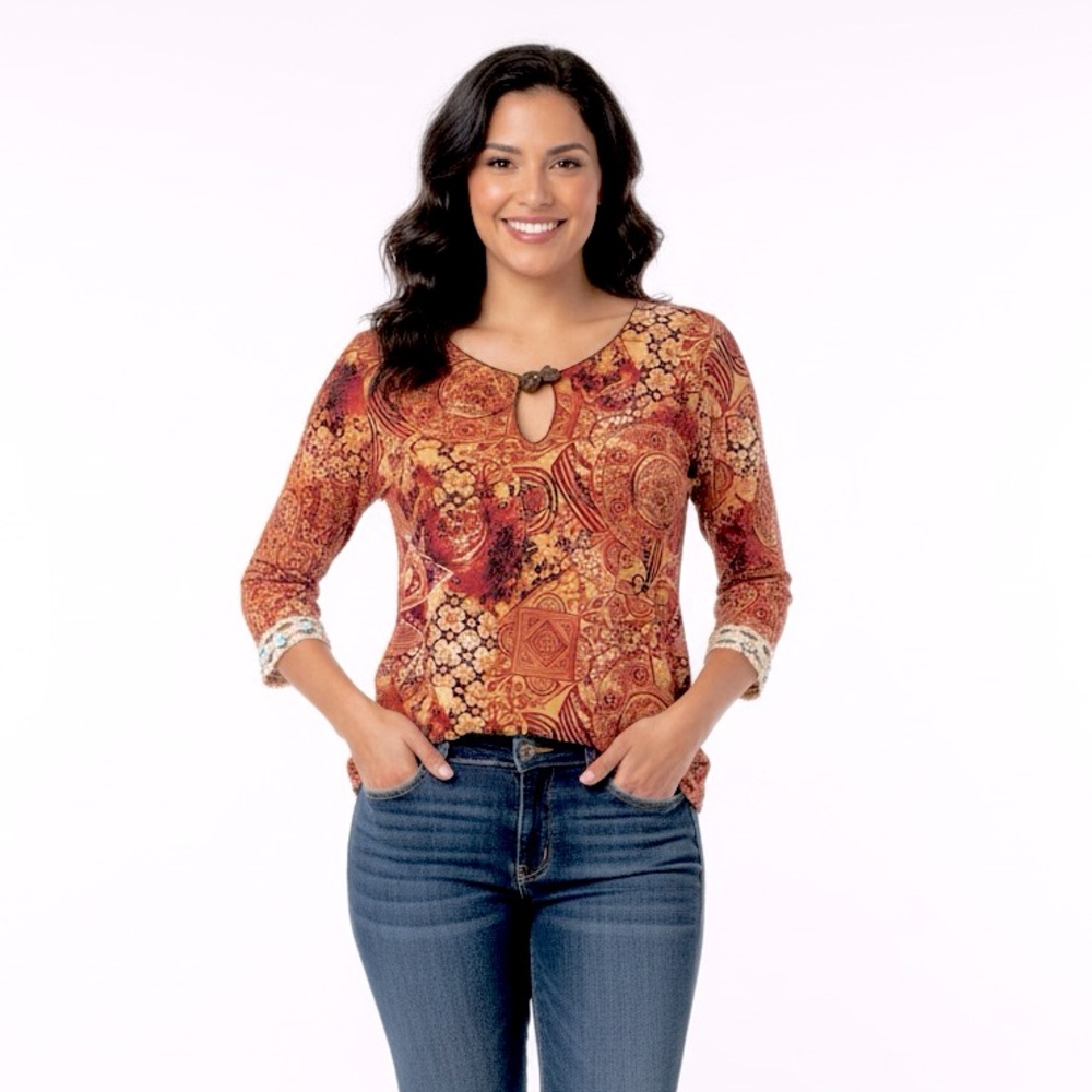 Y2K Women’s Boho Patterned Shirt